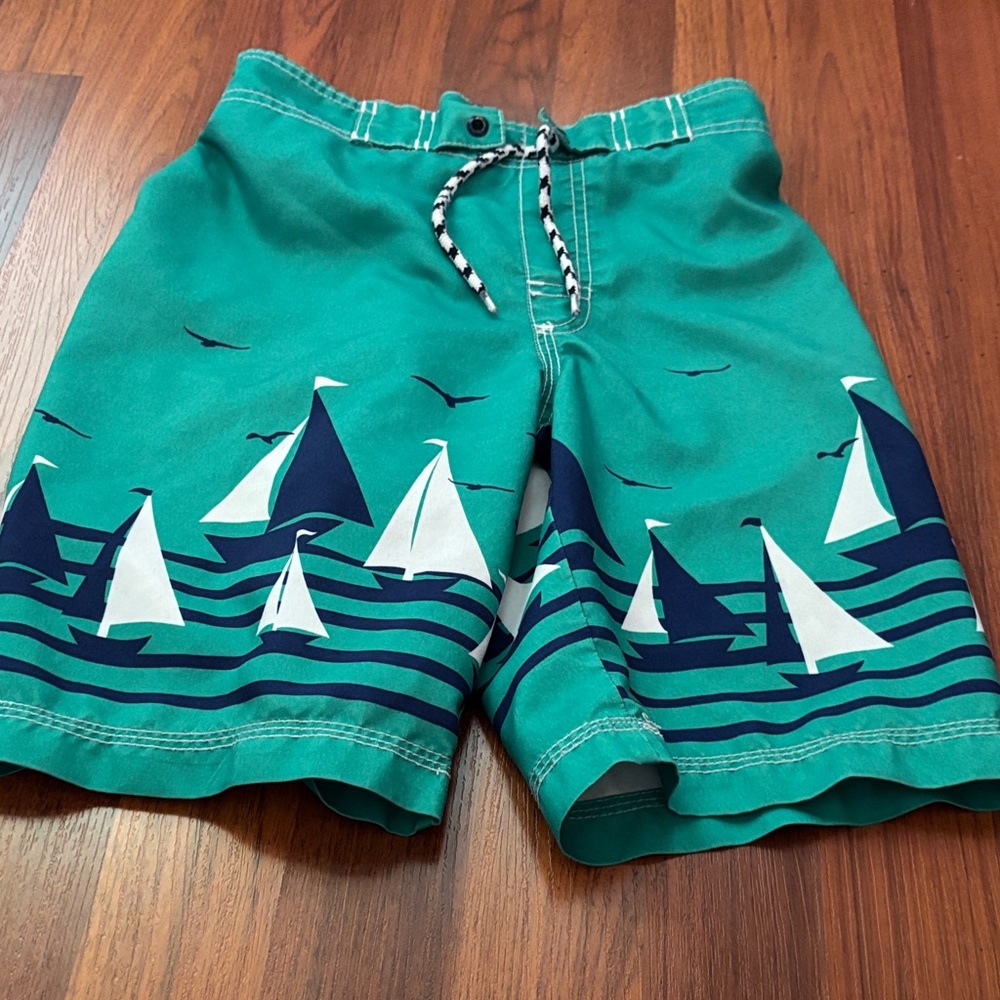 Gymboree Teal and White Swim Shorts